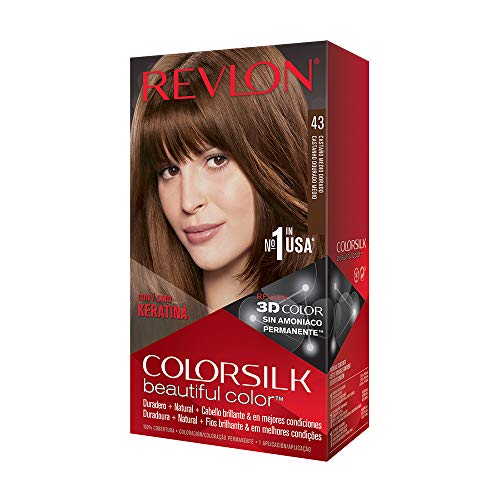 Tinta de Cabelo REVLON ColorSilk Permanent Haircolor 4-3-Dorado (1 Un) REVLON - Coloração de cabelo - castanho médio claro, 1 un, permanent