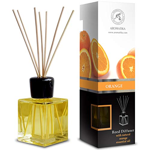 Diffusor de Óleo de Cana Naranja 200 Ml com 8 Palos de Bambu AROMATIKA trust the power of nature - Aromatizadores de ambiente - diffusor, óleo de cana, naranja, 200 ml, bambu