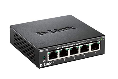 Switch D-LINK DES-105 (5 Portas - 10/100) D-Link - Concentradores e comutadores - 5 portas, 10/100, gigabit, plug and play