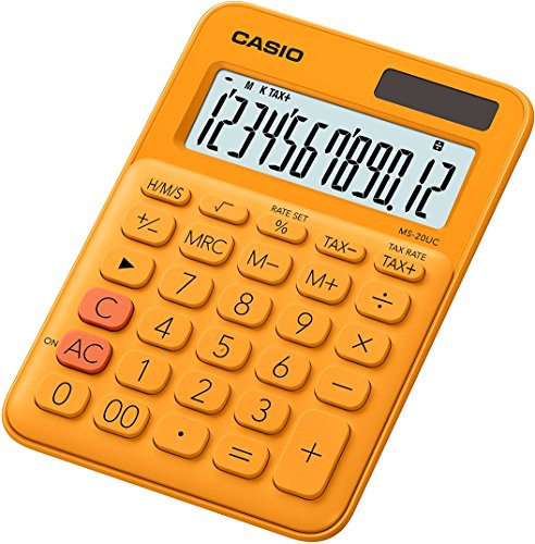 Calculadora de Mesa Casio MS-20UC | Laranja Casio - Calculadoras básicas - calculadora, laranja, mesa
