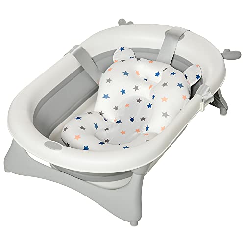 Banheira Infantil HOMCOM (Cinzento - Aço - 81.5 x 50.5 x 23.5 cm) HOMCOM - Banheiras para bebês e assentos de banho - 30 kg, cinzento, aço, 3,5 L
