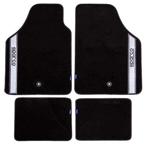 Kit de tapetes para carro SPARCO CORS-STRAD-B SPARCO - Tapetes e estofados para veículos automotores - 4 tapetes, almofada, preto, compatível, fácil de limpar
