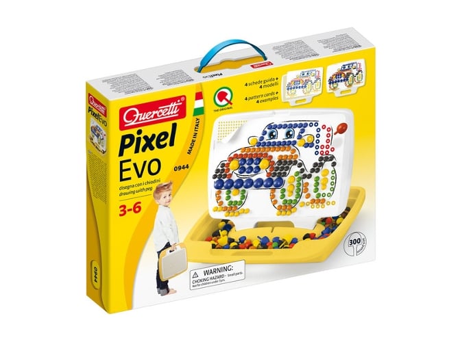 Quercetti Pixel Evo garcons 300 Pieces Puzzle Quercetti - Brinquedos - puzzle, peças grandes, formas geométricas, crianças, 300 peças