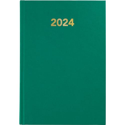 Agenda Grafoplás Baviera 2024 (Espanhol - Dia por página) Grafoplas del Noroeste,S.A. - Calendários, organizadores e planejadores - dia por página, papel branco, vinil verde, fecho aço
