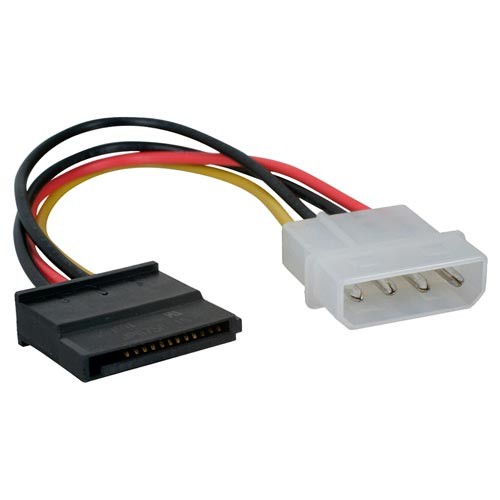 Cabo de Dados NANOCABLE (SATA e Molex - 15 cm - Preto) NANOCABLE - Cabos de sistema e alimentação - sata, molex, 15 cm, preto