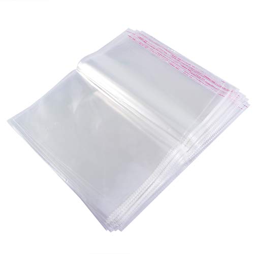 Bolsa de Celofane Adesiva Transparente 30X40Cm 100 Unidades BESTOMZ BESTOMZ - Materiais de embalagem - celofane, adesiva, transparente, 30x40cm
