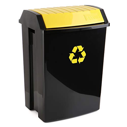 Caixa de Reciclagem Tatay 40.5x33.5x57.5cm | Amarelo TATAY - Lixeiras e cestos de lixo - 40.5x33.5x57.5cm, amarelo, resistente à intempéries, filtro UV