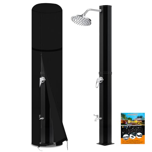 Cobertura de chuveiro solar AXPQHL | Preto AXPQHL - Chuveiros portáteis e abrigos de privacidade - 67x220cm, preto, resistente, poliéster