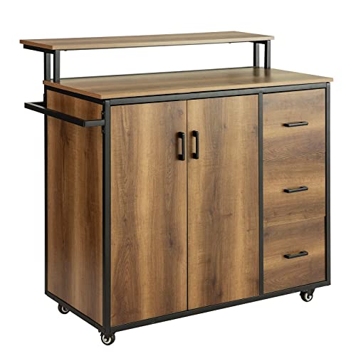 Ilha de Cozinha SOBUY KNL02-PF (MDF - Preto) sobuy - Carrinhos e ilhas - MDF, preto