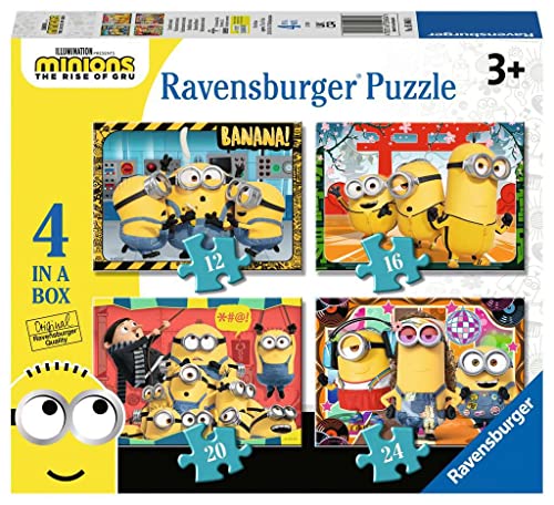 Puzzle RAVENSBURGER Minions (Idade Mínima: 3 Anos - Número Peças: 80) Ravensburger - Quebra-cabeças - 80 peças, idade mínima 3 anos, 4 partes