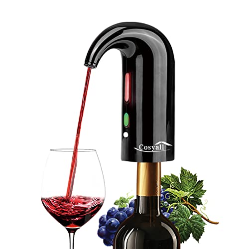 Decantador Elétrico 2L com Borracha Portátil e Recarregável Cosyall - Aeradores de vinho - 2L, portátil, recarregável, borracha