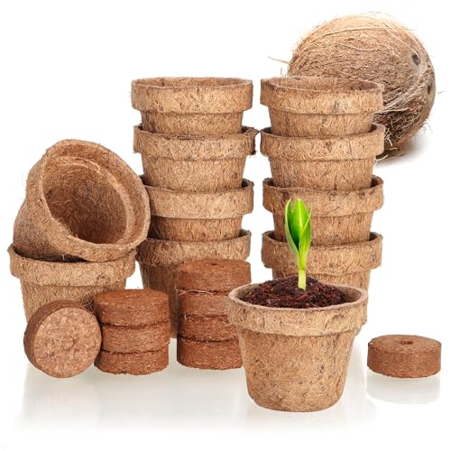Conjunto de Plantio e Suporte com-Four Coco com-four - Vasos e canteiros - fibra de coco, biodegradável, plantio, suporte