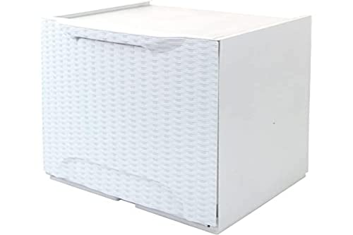 Caixote do Lixo ART PLAST ZA1480 (Branco - 38.5 x 40.5 x 64 cm) wellhome - Lixeiras e cestos de lixo - polipropileno, rattan, branco, 38.5 x 40.5 x 64 cm