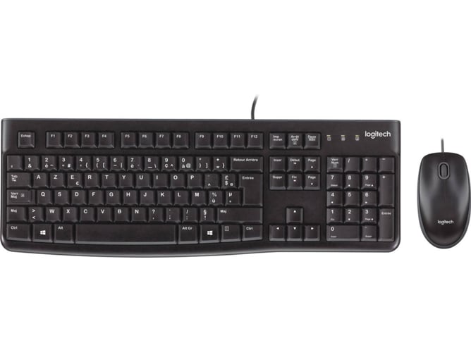 Teclado LOGITECH Desktop MK120 (Com Cabo - Layout Belga) Logitech - Conjuntos de acessórios de computador - cabo, layout belga, teclado ótico, rato ótico