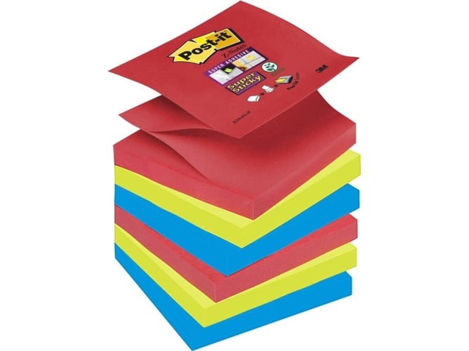Conjunto de Blocos de Notas Autocolantes POST-IT Super Sticky - 6 Peças - 76x127 mm Post-It - Cadernos e bloco de notas - 6 peças, 76x127 mm, super sticky