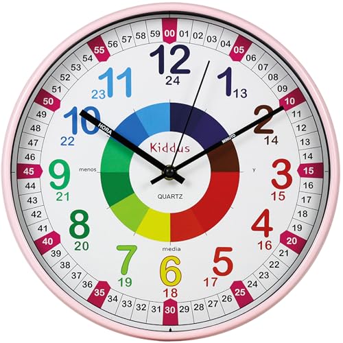 Relógio de Parede KIDDUS Time Teacher (Castanho - Digital - 25 x 3,5 x 21 cm) Kiddus - Relógios de Parede - relógio, parede, kiddus, time teacher, castanho, digital