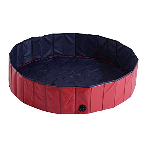 Piscina para Animais de Estimação PawHut | PVC | 140x30cm - Vermelho PawHut - Acessórios de grooming para animais de estimação - pvc, 140x30cm, vermelho