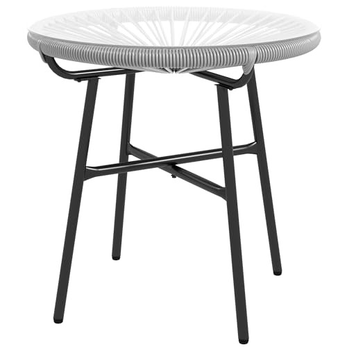 Mesa de Centro Outsunny | 50x50x45,5 cm - Cinza Outsunny - Mesas de exterior - 50x50x45,5 cm, cinza