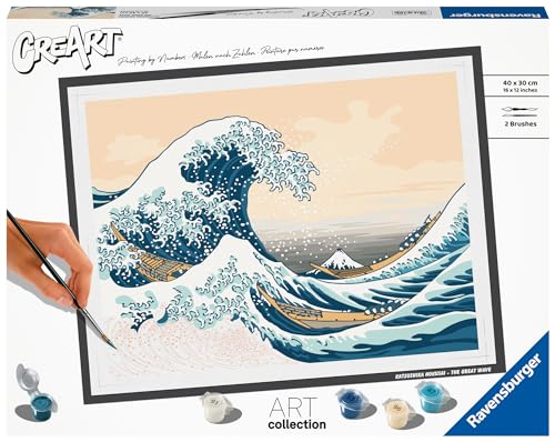 Pintura por Números RAVENSBURGER Hokusai - The Great Wave of Kanagawa Ravensburger - Kits de desenho e pintura - pintura, números, ravensburger, Hokusai, The Great Wave of Kanagawa