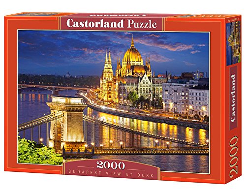 Puzzle CASTORLAND Budapest View At Dusk (2000 peças) Castorland - Quebra-cabeças de encaixar - 2000 peças, cartão resistente, impressão elevada, peças 7 cm
