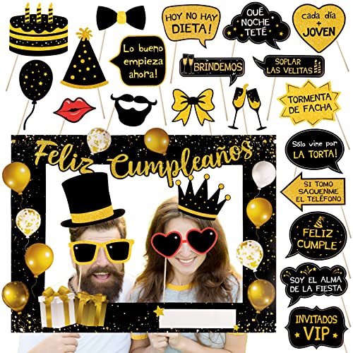 Kit de Fotografia FOTOGRAPHIC HAPPY BIRTHDAY COLOFALLA - Chapéus de festa - acessórios, fotografias criativas, 25 peças