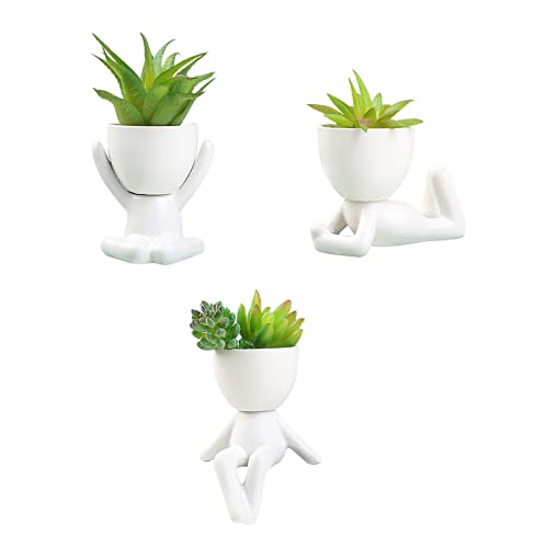 Vaso AYAROS 3 Macetas Suculentas com Forma Humana AYAROS - Vasos e canteiros - 3 macetas, suculentas, forma humana