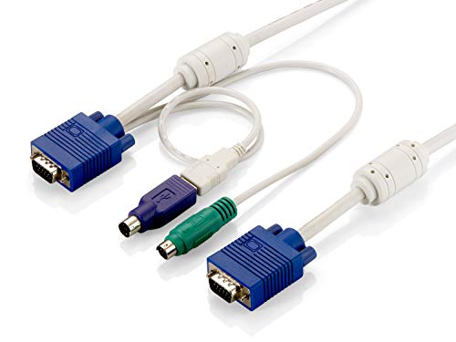 Adaptador de Cabo de Vídeo LEVELONE (VGA e PS/2 - VGA - 5 m - Branco) Level One - Cabos kvm - vga, ps/2, 5m