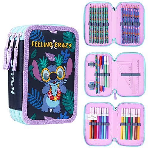 Estojo DISNEY Stitch (Idade Mínima: 4 anos) Cerdá - Estojos para canetas e lápis - estofa, disney, stitch, 4 anos, escolar