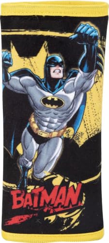 Cinto de Segurança para Crianças BATMAN (Amarelo) DC Comics - Capas de cinto de segurança para veículos - Batman, amarelo, alça ajustável, fitas de velcro
