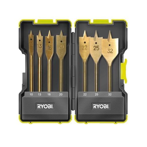 Conjunto de Brocas RYOBI RAK07SB 7 peças Ryobi - Acessórios para brocas e parafusadeiras - 7 peças, madeira, 10 mm a 32 mm