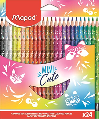 Lápis de Cor MAPED Mini-Cute (24 Unidades) Maped - Lápis - 24 unidades, cores vivas, resistentes, fáceis de usar