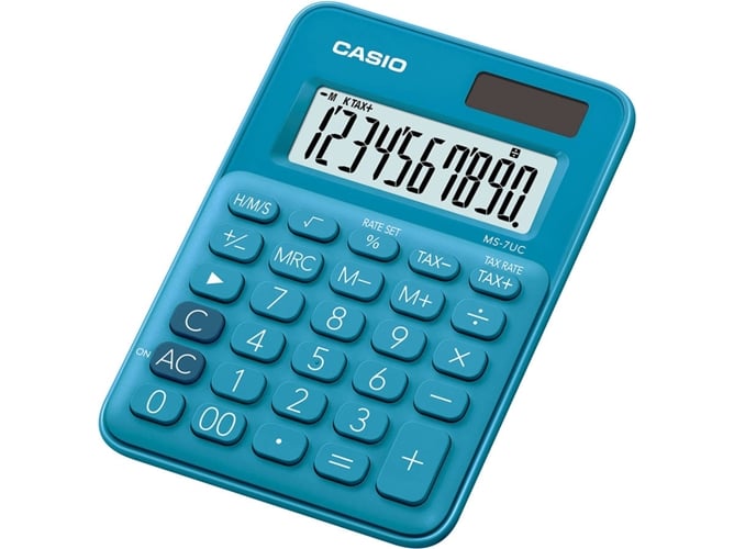 Calculadora de Secretária CASIO MS-7UC (Azul) Casio - Calculadoras - secretária, azul