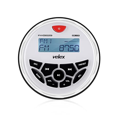 Rádio Bluetooth 2.1 Imperméável com Leitor Mp3 e Rádio Am/Fm Velex Tech - Receptores de áudio e vídeo marítimos - bluetooth, impermeável, mp3, am/fm
