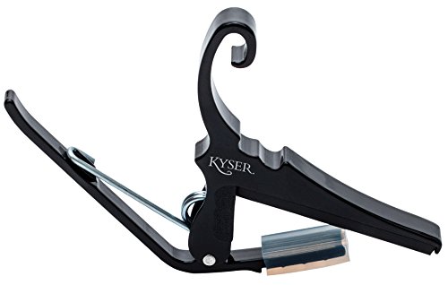 Capo para Guitarra KYSER 2-in-1 Preto Kyser - Acessórios para instrumentos musicais e orquestra - 2 em 1, preto, diapasão plano, ajustável