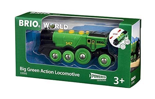 Locomotiva de Brincar BRIO Green Gustav (Idade Mínima: 3) BRIO - Comboios de brincar e conjuntos de comboios - pilhas, avanço/retrocesso, luzes, som