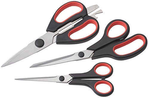 Conjunto de Tesouras Bi-Materiais MEISTER 3 Peças Meister - Ferramentas de corte e relevo para artesanato - bi-materiais, pegas ergonómicas, ponta retrátil, tesoura para cabelo