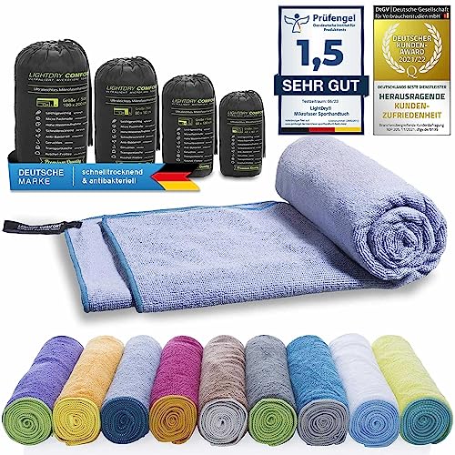 Toalha de banho para homem e mulher LightDry Azul 120x60 cm LightDry - Roupa de cama e cama - microfibra, 80% poliéster, leve, absorvente