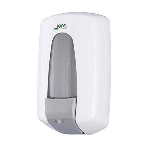 Dispensador de Sabão e Gel Antibacteriano 900 Ml ABS Branco Jofel - Dosadores de sabão e loção - 900 ml, plástico ABS, válvula anti-corrosiva, pegada bloqueável