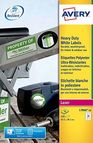 Etiquetas autocolantes Avery L7060-20 (Burótica) AVE - Papel de impressora e copiadora - autocolantes, avery l7060-20