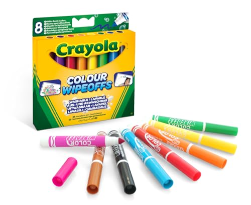 Marcador CRAYOLA Washable Markers (8 unidades) Goliath - Organizadores de mesa - laváveis, sem álcool, traço médio, tinta lavável