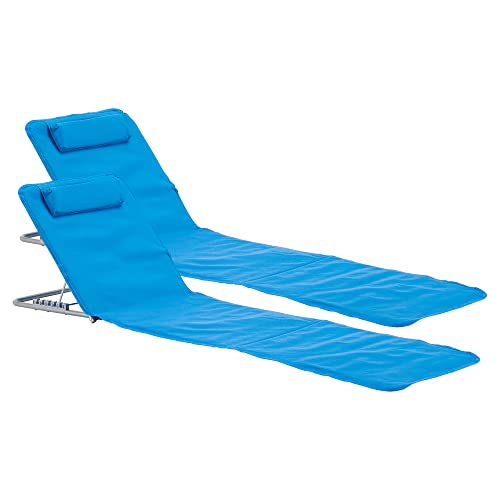 Conjunto de 2 Espreguiçadeiras BE COOL (Azul - Aço e Poliéster) [en.casa] - Móveis de exterior - conjunto, espreguiçadeiras, azul, aço, poliéster