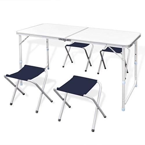 Conjunto de Mesa e Cadeiras VIDAXL (Castanho - Aço - 120x60x86cm) vidaXL - Conjuntos de móveis - castanho, aço, 120x60x86cm