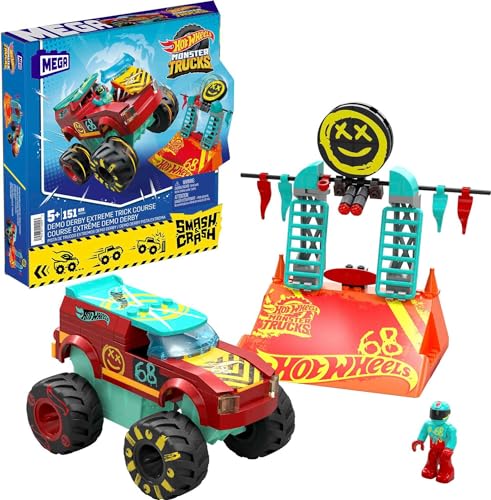 Pista MEGA CONSTRUX Hot Wheels Monster Trucks Mattel - Conjuntos de brinquedos - monster trucks, carros gigantes, obstáculos, minifigura