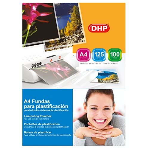 Pack 100 Capas para Arquivamento DHP A4 DHP COMERPA SLU - Filme de laminação, pochetes e folhas - a4, autocolante, espessura 125µm, superfície lisa