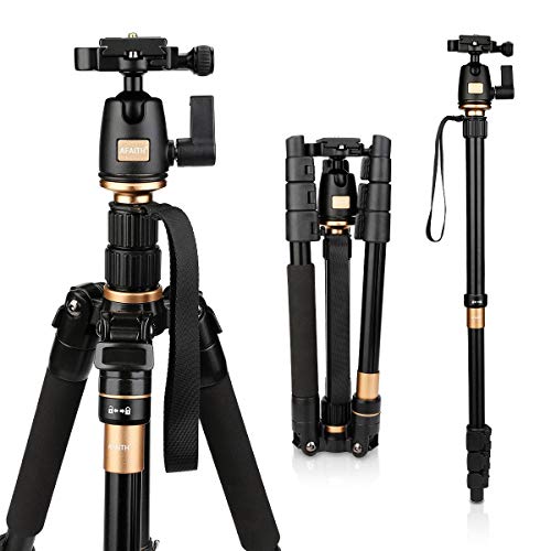 Tripé Magnésio AFAITH Profissional (Alumínio - Altura Máxima: 162 cm) AFAITH - Peças e acessórios para câmeras - 162 cm, 10 kg, cabeça 3d, bolsa transportes