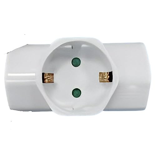Adaptador de energia ZENITECH 3 tomadas (enchufe) Ladrão triplo com terra 16A branco ZENITECH - Tampas de plugue elétrico - 3 tomadas, terra, 16A, branco