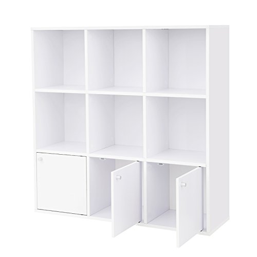 Estante VASAGLE Branco (Madeira e Metal - 55.9x34.7x125.4 cm) VASAGLE - Prateleiras industriais - madeira, metal, aglomerado, melamina, branco