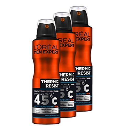 Desodorizante L'OREAL Men Expert Thermic Resist Spray (3 x 50 ml) L'OREAL - Banho e corpo - desodorizante, resistente ao calor, recarga de 3 x 50 ml
