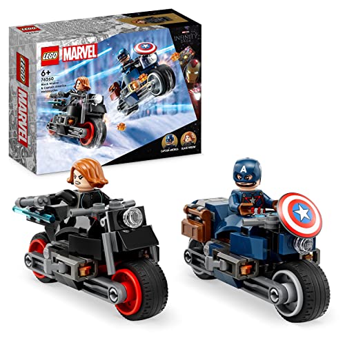 LEGO Marvel - Moto da Viúva Negra e do Capitão América (Idade mínima: 7) LEGO - Blocos de encaixe - viúva negra, capitão américa, moto, lego marvel