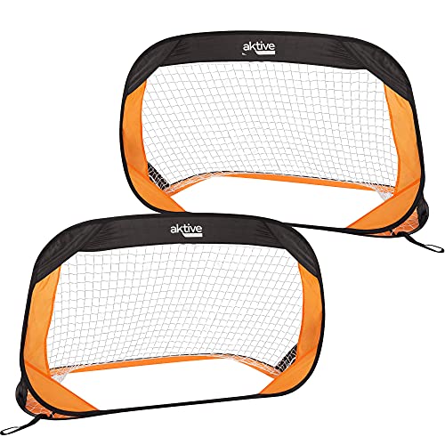 Conjunto de 2 Portões de Futebol AKTIVE GARDEN (Laranja - Aço) Sin marca - Arcos de futebol - portões, futebol, pop up, tecido laranja